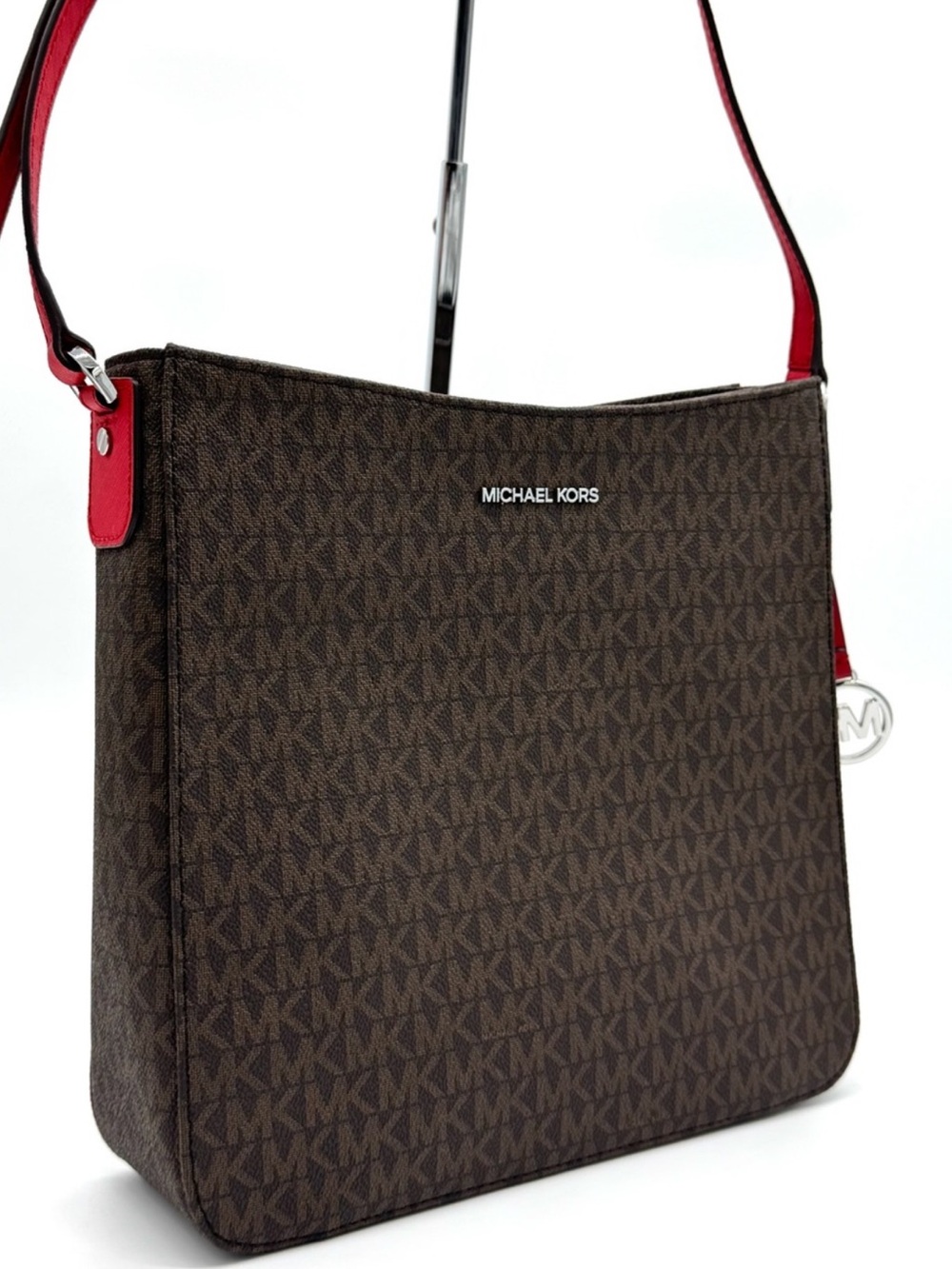 Michael Kors Large Messenger Crossbody Bag Brown/Red